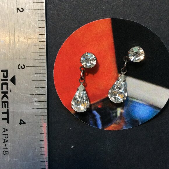 80s Rhinestone Earrings Channel  your Material Girl Vibe #80sSparkle #RetroGlam - Picture 2 of 3